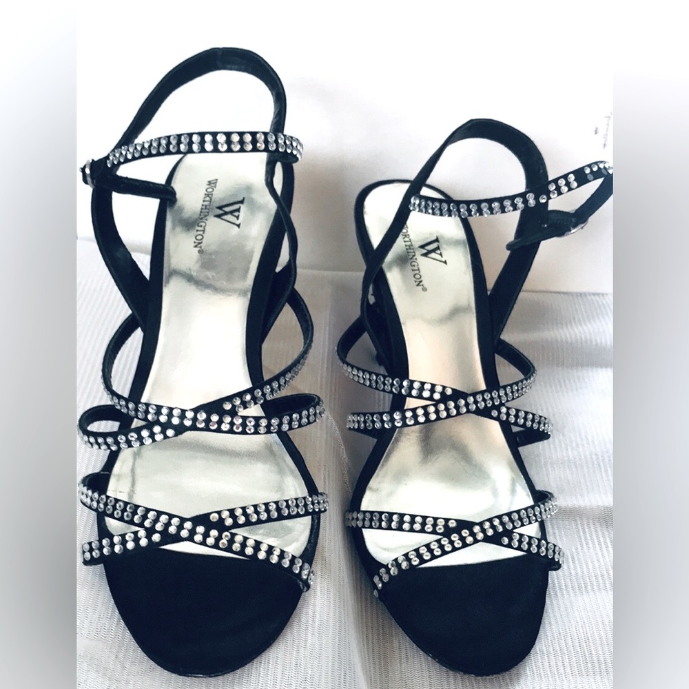 Worthington Black Crystal Embellished Heels